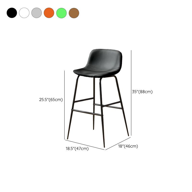 Kunstleder -Esshocker Industrial Barhocker mit schwarzer Metallbasis