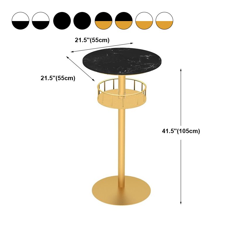 Contemporary Bar Dining Table Indoor Pedestal Marble Top Bar Height Table 42-Inch Top Clearhalo 'Bar Furniture' 'Bar Tables' 'bar_tables' 'furn' 'furn_bar_tables' 'Furniture' 'furniture_bar_tables' 'Kitchen & Dining Furniture' 'kitchen&dining_furn' 'kitchen' 1200x1200_cfea8eaf-f7cb-4e7a-951f-402270e8270c