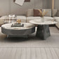 Round Slate Coffee Cocktail Table Pedestal Coffee or End Table with Storage Clearhalo 'Coffee & Accent Tables' 'Coffee Tables' 'coffee_tables' 'furn' 'furn_coffee_tables' 'Furniture' 'Living Room Furniture' 1200x1200_cfeada28-145e-4461-a82b-9d37e7cb11ec