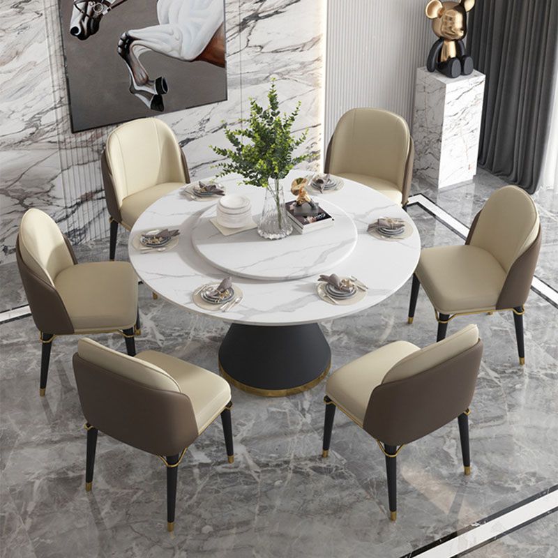 Scandinavian Style Leather Dining Chair for Home Armless Solid Back Chair Clearhalo 'Dining Chairs' 'Dining Tables & Seating' 'dining_chair' 'furn' 'furn_dining_chair' 'Furniture' 'Kitchen & Dining Furniture' 1200x1200_cfeb0d89-ae18-4e76-8ee0-359d11bbe2fc