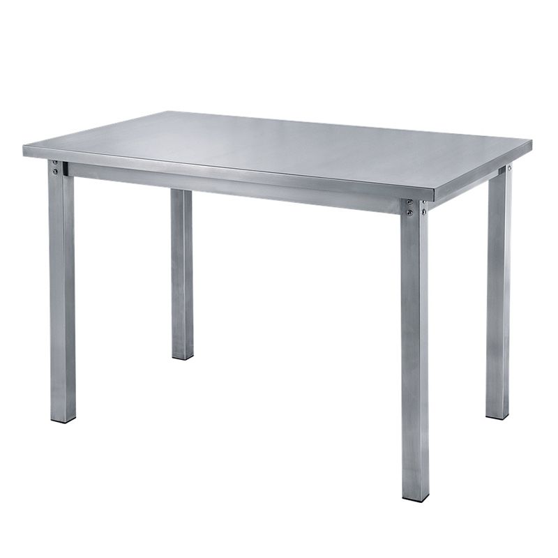 Industrial Style Furniture Stainless Steel Dining Site Table with Pedestal Base Clearhalo ' dining_table' 'Dining Tables & Seating' 'Dining Tables' 'furn' 'furn_dining_table' 'Furniture' 'furniture_dining_table' 'Kitchen & Dining Furniture' 'kitchen&dining_furn' 'kitchen' 'kitchen_dining_table' 1200x1200_cfeb4d1e-1327-4fcc-b85b-948e46f15eba