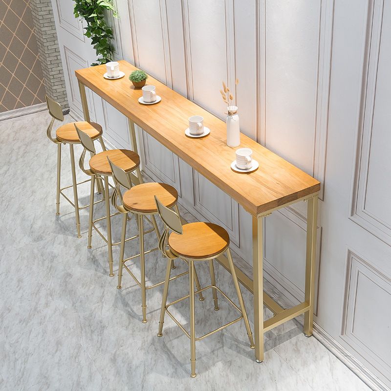 Modern Style Bar-height Table Wood Top Height Bistro Pub Table Clearhalo 'Bar Furniture' 'Bar Tables' 'bar_tables' 'furn' 'furn_bar_tables' 'Furniture' 'Kitchen & Dining Furniture' 1200x1200_cfed45ca-d313-45b1-b567-c0b692b830c0