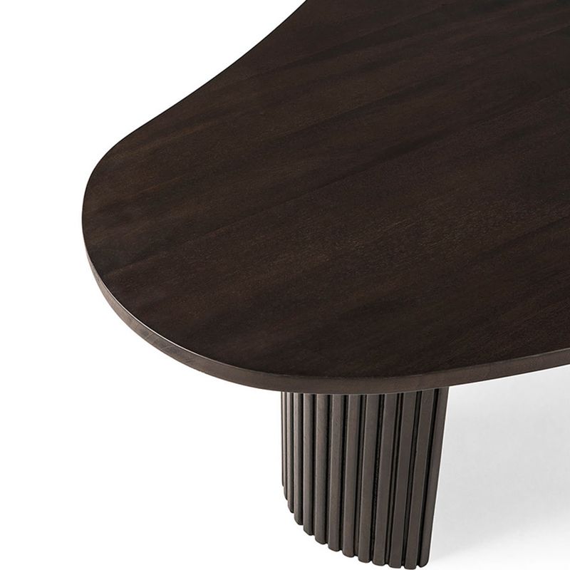 Solid Wood Coffee Table Black 3 Legs Coffee Table for Living Room