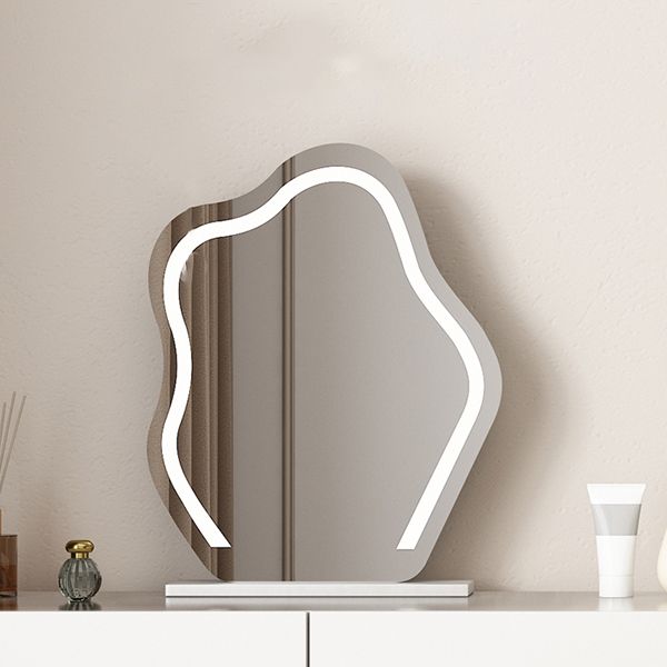 Lighted Mirror Wood White Modern Vanity Dressing Table with Drawers Clearhalo 'Bedroom Furniture' 'furn' 'furn_makeup_vanities' 'Furniture' 'Makeup Vanities' 'makeup_vanities' 1200x1200_cfef7e10-5658-4adb-a318-2bb817d0a8cd