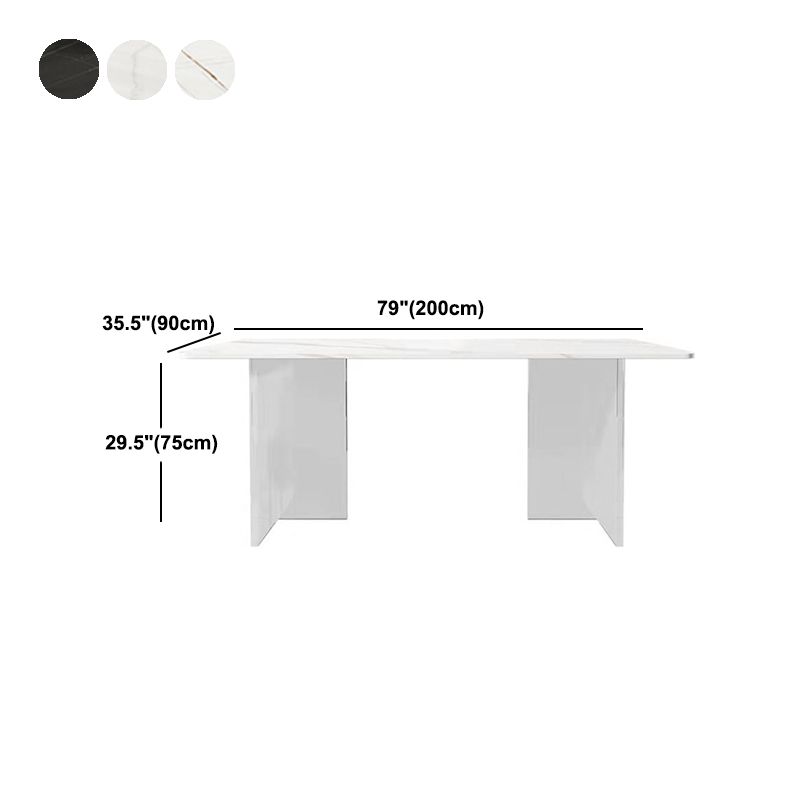 Stone Top Dining Table Contemporary Rectangle Dining Table with Double Pedestal Base Clearhalo ' dining_table' 'Dining Tables & Seating' 'Dining Tables' 'furn' 'furn_dining_table' 'Furniture' 'furniture_dining_table' 'Kitchen & Dining Furniture' 'kitchen&dining_furn' 'kitchen' 'kitchen_dining_table' 1200x1200_cfeffbf6-4a5d-412e-be72-aa6de70b9b03