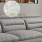 Contemporary Faux Leather Light-grey Sewn Pillow Back Pillow Top Arm Sofa