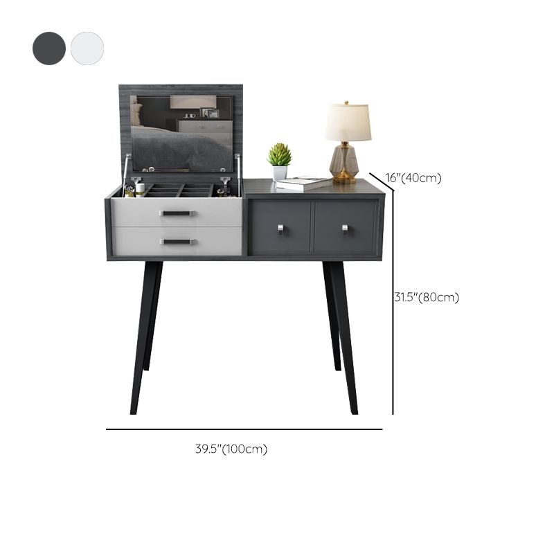 Tavolo da toeletta da toeletta da toeletta per trucco in legno massiccio con cassetti