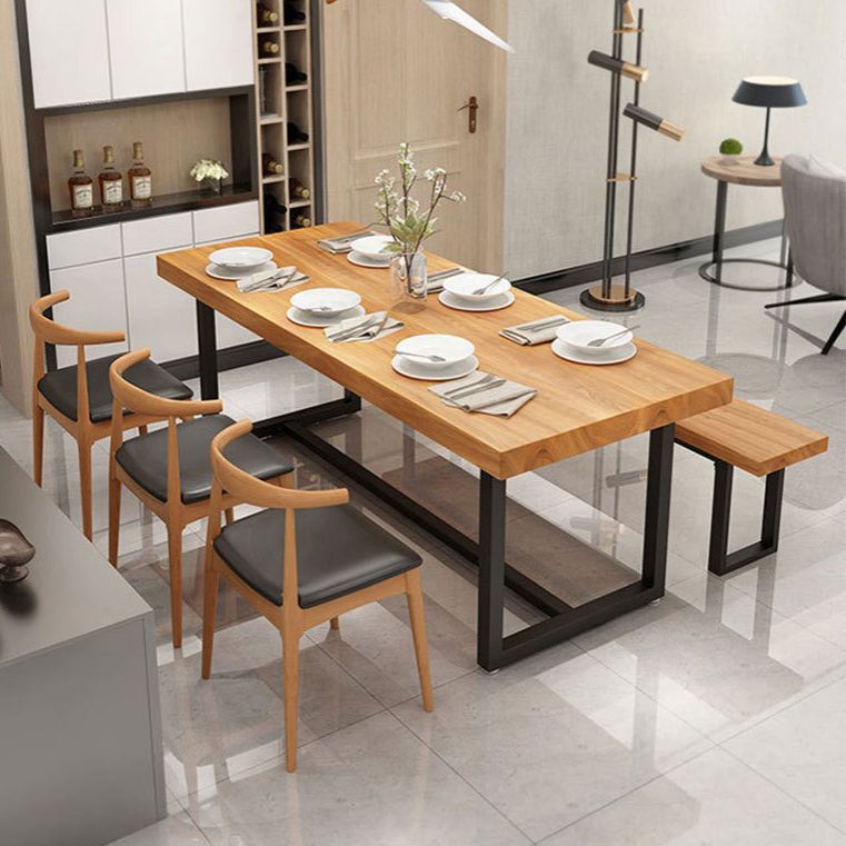 Mesa de comedor con caballete rectangular, mesa de madera moderna para comedor y Bar