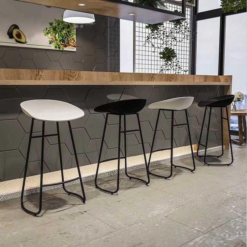 Scandinavian Style Bar-stool Iron Legs Bucket Seat Single Counter Stool for Kitchen Bar Clearhalo 'Bar Furniture' 'Bar Stools' 'bar_stools' 'furn' 'furn_bar_stools' 'furniture_bar_stools' 'Kitchen & Dining Furniture' 'kitchen&dining_furn' 'kitchen' 'kitchen_furn' Furniture' 1200x1200_cff125cd-8792-46c6-85f5-1e319dbcd891