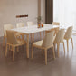 Mesa de comedor Mid-Century con tapa de piedra, mesa de comedor rectangular con patas naturales