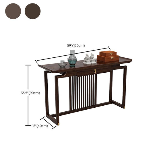 Rectangle Shape Contemporary Console Table Brown Wooden Console Sofa Table