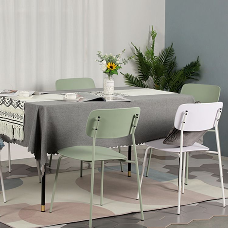 Industrial Dining Armless Chairs Plastic Open Back Side Chair with Metal Legs Clearhalo ' kitchen&dining_furn' 'Dining Chairs' 'Dining Tables & Seating' 'dining_chair' 'furn' 'furn_dining_chair' 'Furniture' 'furniture_dining_chair' 'Kitchen & Dining Furniture' 'kitchen' 1200x1200_cff181e5-4a69-42b5-ba4c-18c4b53b8432