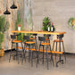 Massivholz-Bartisch-Set, moderner rechteckiger 1/2/7-teiliger Thekentisch
