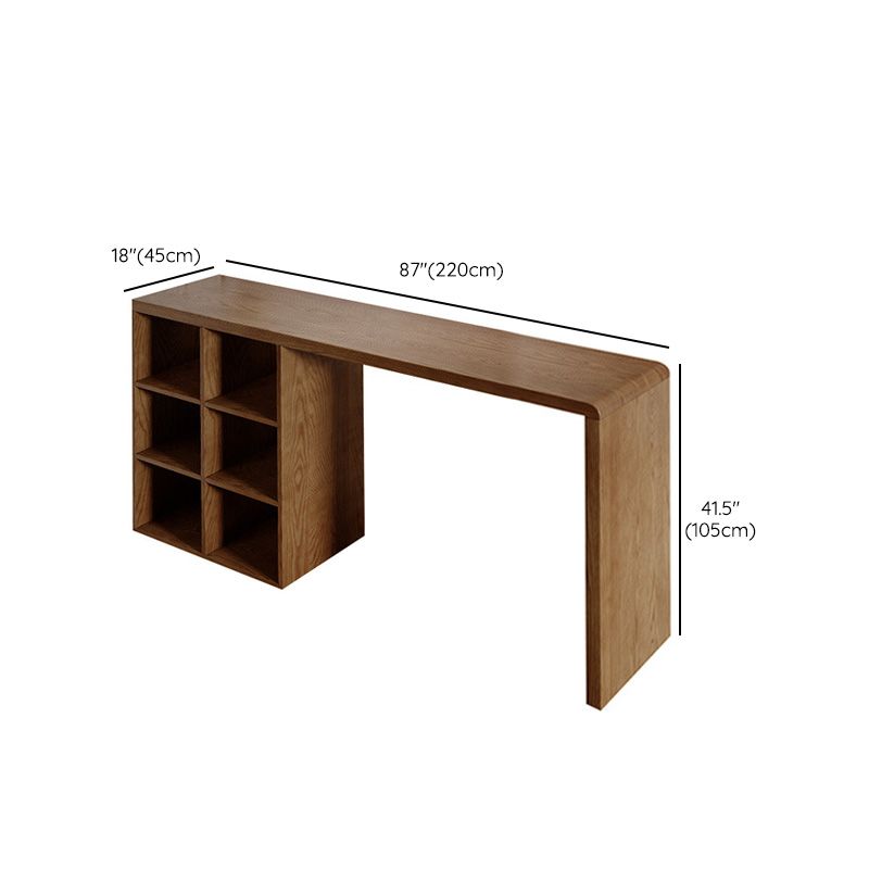 Modern Style Bar Table Pine Solid Wood Double pedestal Bar Dining Table with Storage Clearhalo 'Bar Furniture' 'Bar Tables' 'bar_tables' 'furn' 'furn_bar_tables' 'Furniture' 'Kitchen & Dining Furniture' 1200x1200_cff30a8b-df65-4428-8932-08c7269246eb