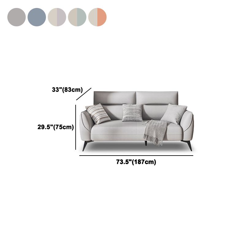 Contemporary Faux Leather Square Arm Sofa Standard Sofa with Sewn Pillow Back Clearhalo 'furn' 'furn_sofas' 'Furniture' 'furniture_sofas' 'Living Room Furniture' 'Sofa' 'sofas' 1200x1200_cff44838-e4d9-446d-9ca8-aa1b38d11776