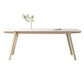 Mesa de comedor rectangular de madera maciza con 4 patas, mesa de comedor para comedor