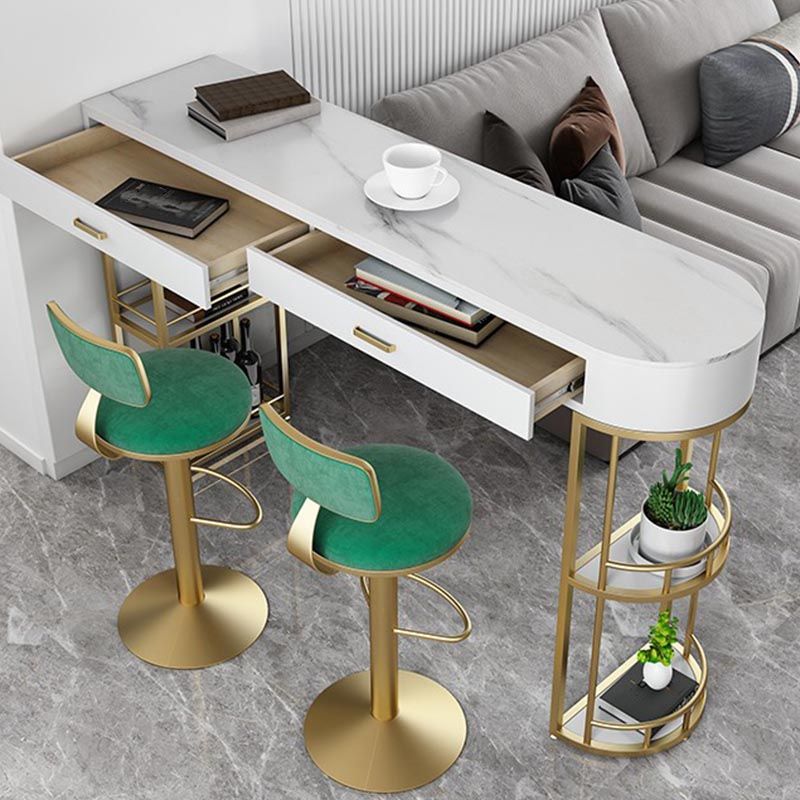Living Room Double Pedestal Pub Table Contemporary Stone Bistro Bar Table Clearhalo 'Bar Furniture' 'Bar Tables' 'bar_tables' 'furn' 'furn_bar_tables' 'Furniture' 'Kitchen & Dining Furniture' 1200x1200_cff4d939-00a7-43ee-9dd3-ecf4c6d66f9b
