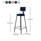 Contemporary Counter Bar Stool Backrest Velvet Bar Stool with Footrest, Iron Base Clearhalo 'Bar Furniture' 'Bar Stools' 'bar_stools' 'furn' 'furn_bar_stools' 'furniture_bar_stools' 'Kitchen & Dining Furniture' 'kitchen&dining_furn' 'kitchen' 'kitchen_furn' Furniture' 1200x1200_cff50044-87a1-4ffb-bf2d-365cbec0b74b
