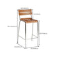 Tabouret de comptoir de style moderne, tabouret de bar à dossier bas en bois avec repose-pieds