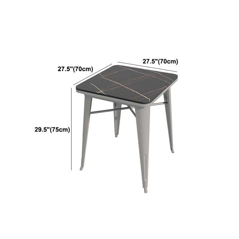Metal Industrial Indoor Table Sintered Stone Top Table for Dining Room