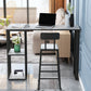 Modern Black Iron Bar Dining Table with White Stone Top Rectangle Indoor Bistro Table Clearhalo 'Bar Furniture' 'Bar Tables' 'bar_tables' 'furn' 'furn_bar_tables' 'Furniture' 'furniture_bar_tables' 'Kitchen & Dining Furniture' 1200x1200_cff6eabb-7cca-4873-8683-deff720497bb