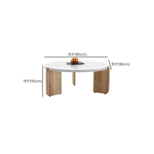 Tavolino moderno di caffè rotondo minimalista 3 gambe tavolo da cocktail in terrazza in bianco