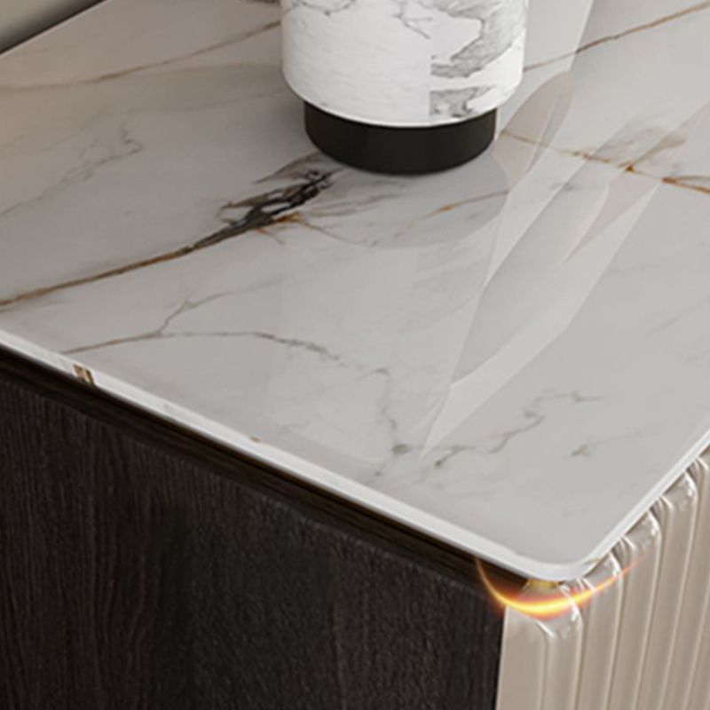 Stone Credenza Contemporary Style Adjustable Shelving Server with Cabinets and Drawers Clearhalo 'buffet_sideboard' 'Buffets & Sideboards' 'furn' 'furn_buffet_sideboard' 'Furniture' 'Kitchen & Dining Furniture' 1200x1200_cffa7b44-8fcd-441b-92af-d530791ce28a