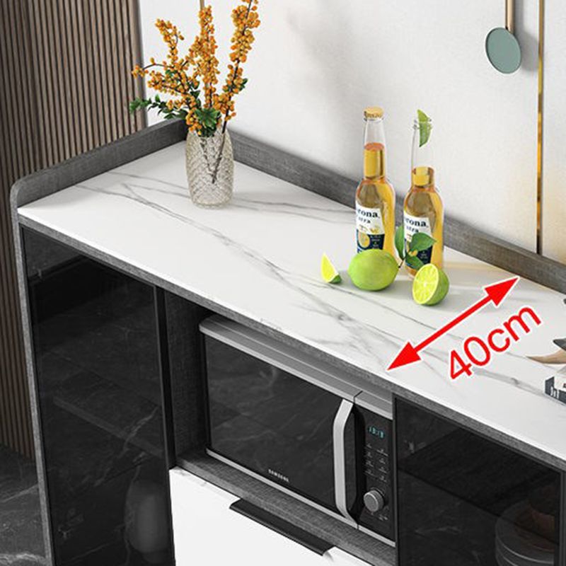 Rettangolo di archiviazione credenza mobile da cucina moderna con cassetti e porte senza lampada