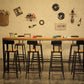 Brown Modern Style Rectangle Bar Table in Metal and Wood Table Cafe Bar Table Clearhalo 'Bar Furniture' 'Bar Tables' 'bar_tables' 'furn' 'furn_bar_tables' 'Furniture' 'furniture_bar_tables' 'Kitchen & Dining Furniture' 1200x1200_cffd0672-753f-44ac-9258-1226819a24c3