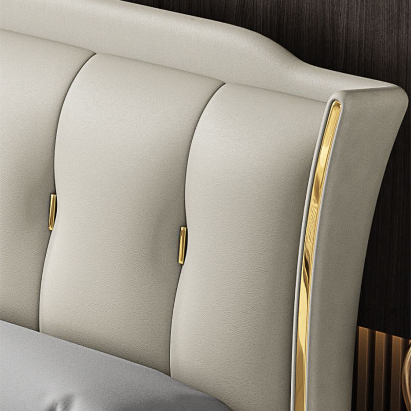 Lit en bois de pin victorien de 84,65 pouces de large avec tête de lit rembourrée