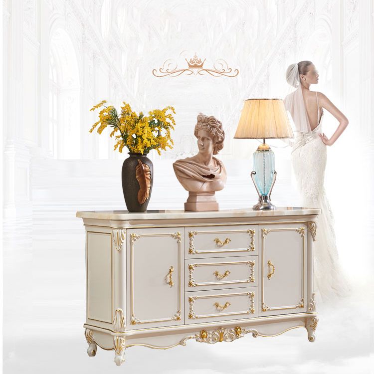 Sideboard Sideboard in pietra a 2 porte in stile glam per soggiorno