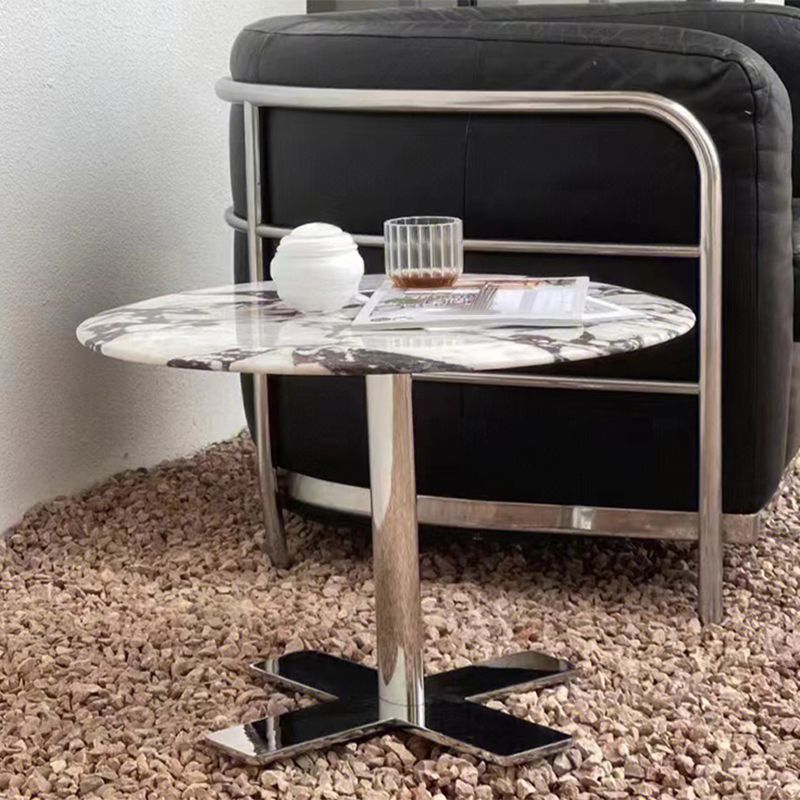 Mesa acento del sofá rústico Pedestal Pedestal Metal redonda de la sala de estar de la sala de estar