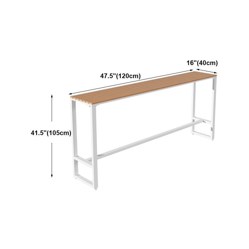 White Modern Pub Height Dining Table Outdoor Wood Footrest Bar Height Cocktail Table Clearhalo 'Bar Furniture' 'Bar Tables' 'bar_tables' 'furn' 'furn_bar_tables' 'Furniture' 'furniture_bar_tables' 'Kitchen & Dining Furniture' 'kitchen&dining_furn' 'kitchen' 1200x1200_cfff0401-466c-4107-9897-4ccd3c9f6c5a