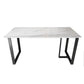 Modern White Stone Top Dinette Table Black Base Dining Table for Living Room Clearhalo 'Dining Tables & Seating' 'Dining Tables' 'dining_table' 'furn' 'furn_dining_table' 'Furniture' 'furniture_dining_table' 'Kitchen & Dining Furniture' 1200x1200_d003bae8-2329-41cf-981f-4e21509c41ef