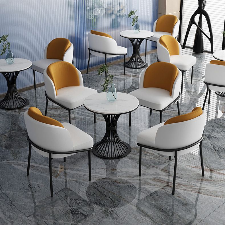 モダンな焼結ストーンダイニングテーブルセット白い1/2/5ピース自宅で使用するためのダイニングセット