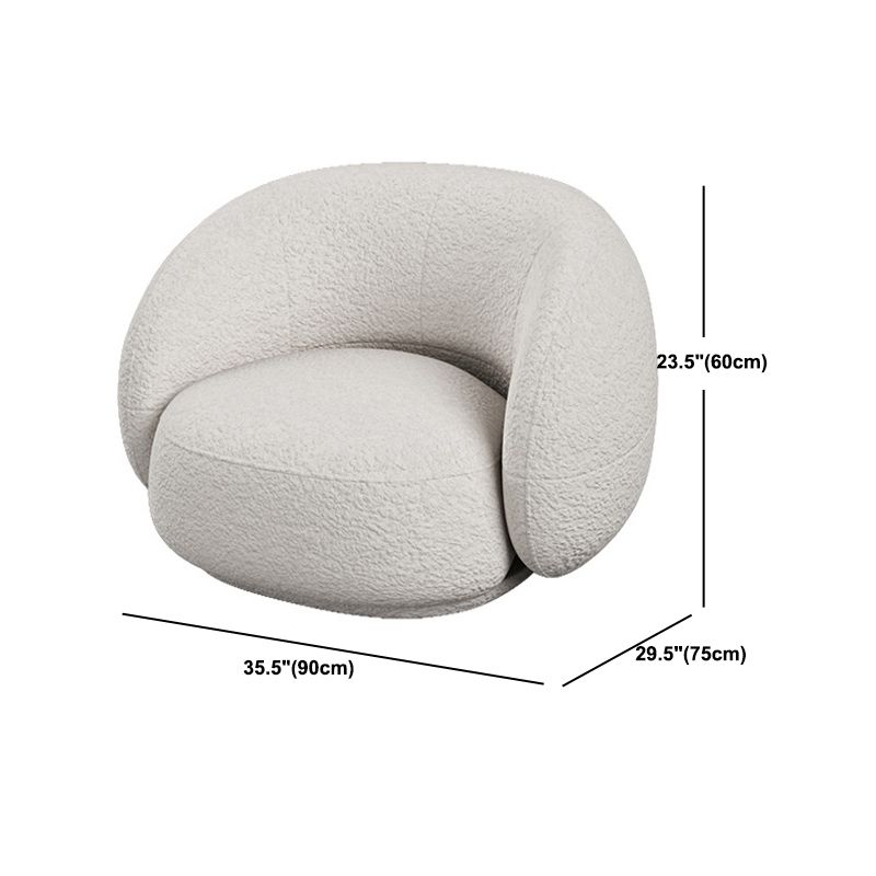 Beige Recessed Arm Curved Sofa for Apartment Contemporary Sofa