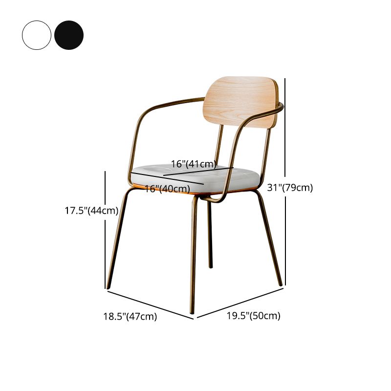 Industriële open achterstoelen pu lederen eetstoelen voor thuis