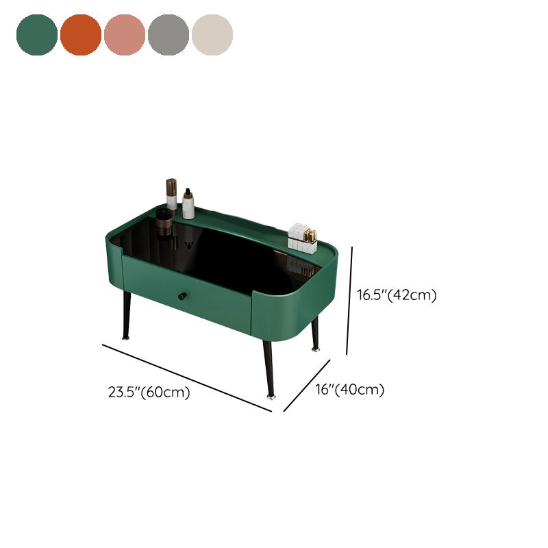 Contemporary 16.5" H Makeup Counter Bedroom Glass Make-up Vanity with Drawer