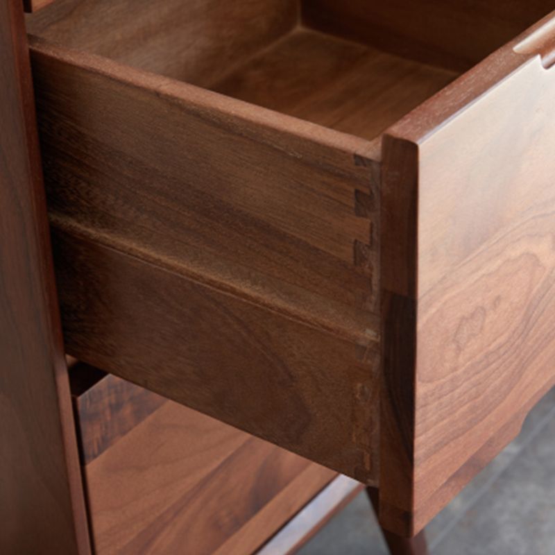 Moderne woonkamer Curio Kast Massief hout met open opslag