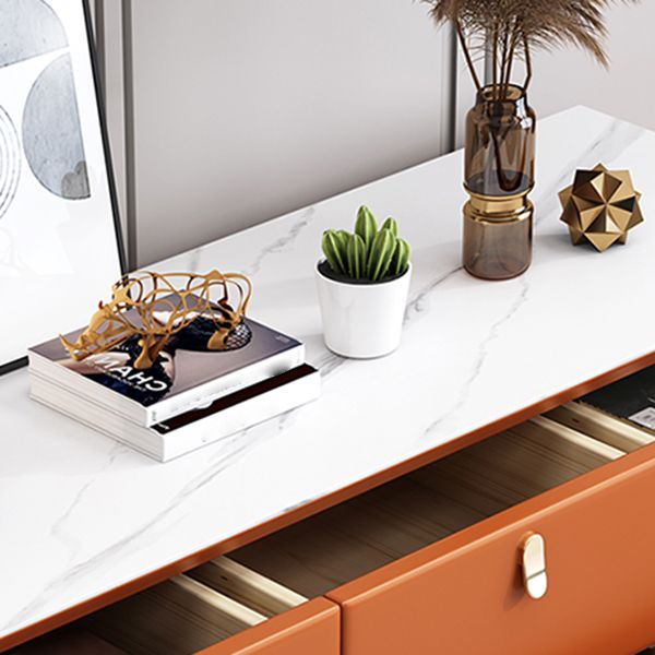 Modern Leatherwear Sideboard Stone Countertop Buffet Table with Drawer for Dining Room Clearhalo 'buffet_sideboard' 'Buffets & Sideboards' 'furn' 'furn_buffet_sideboard' 'Furniture' 'furniture_buffet_sideboard' 'Kitchen & Dining Furniture' 1200x1200_d00f4a9a-64c8-4378-b941-4a4ff29c188d