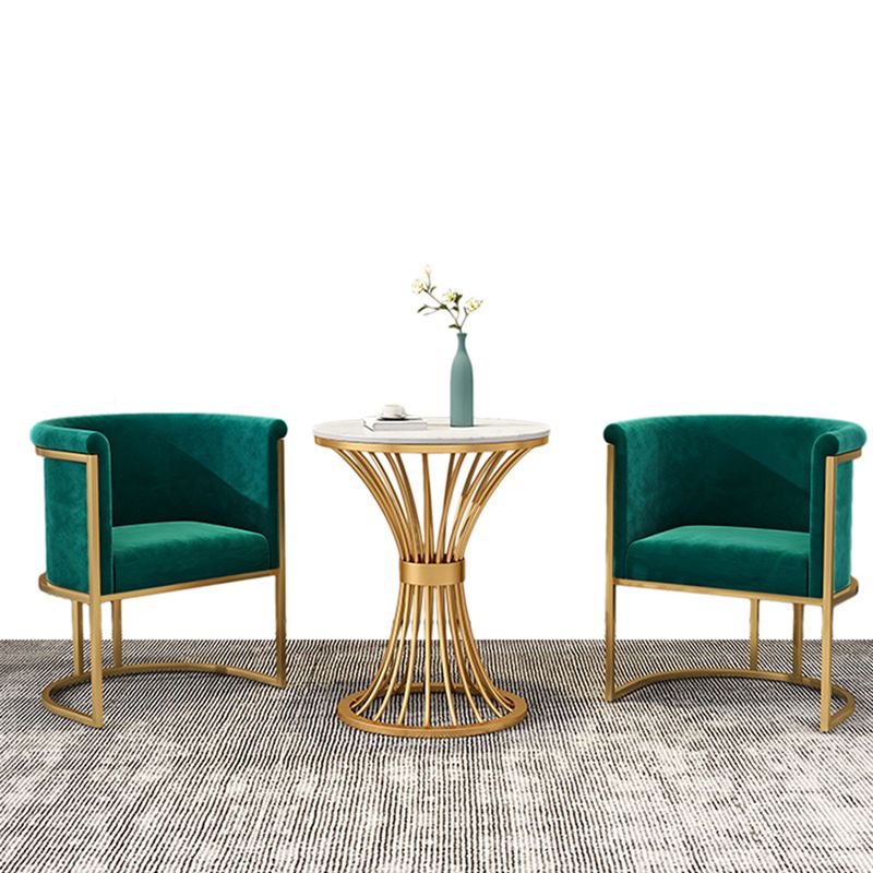 Parsons Arm Chaise Velvet Gold Base Dining Chair pour salle à manger