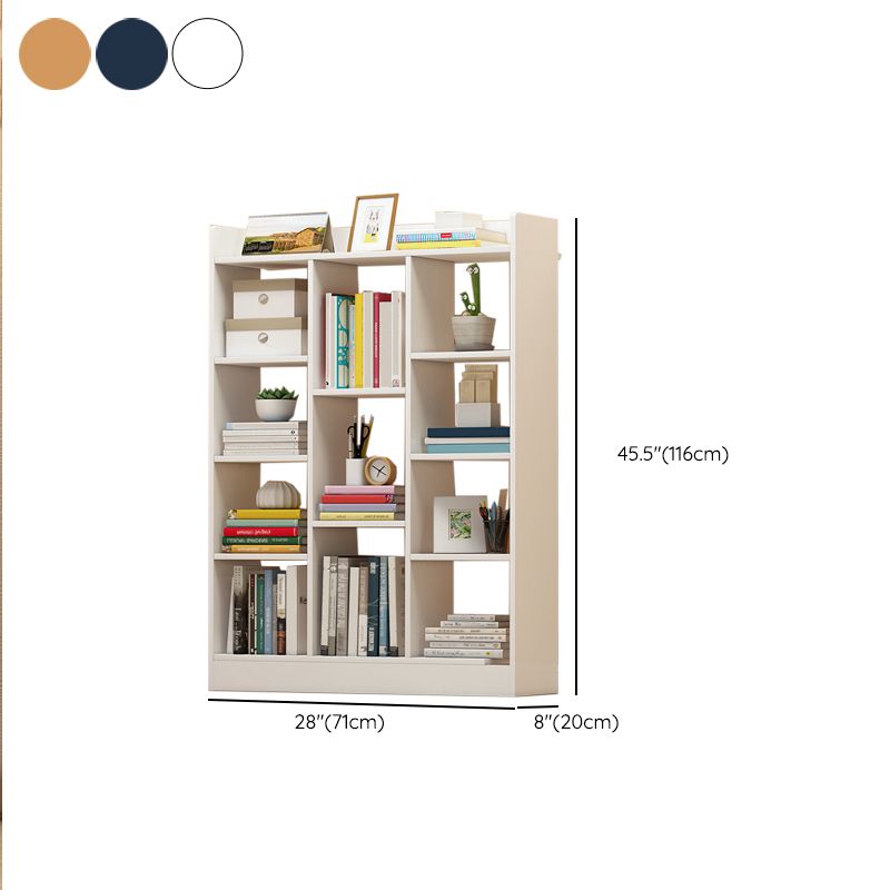 Floor Closed Back Bookshelf Modern Engineered Wood Shelf Bookcase for Home