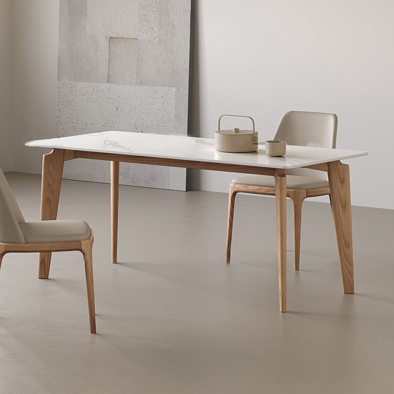 Modern Dining Room Set 1/2/3/4 Pieces Rectangle Sintered Stone Table and Armless Chairs Clearhalo 'Dining Room Sets' 'Dining Tables & Seating' 'dining_room_set' 'furn' 'furn_dining_room_set' 'Furniture' 'Kitchen & Dining Furniture' 1200x1200_d0124f9f-9883-47e2-822f-b85bc3ea352b