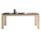 Traditional Luxury Dining Table Rectangle Sintered Stone 4 Legs Table with Gold Frame Clearhalo ' dining_table' 'Dining Tables & Seating' 'Dining Tables' 'furn' 'furn_dining_table' 'Furniture' 'furniture_dining_table' 'Kitchen & Dining Furniture' 'kitchen&dining_furn' 'kitchen' 'kitchen_dining_table' 1200x1200_d0129ad8-2908-4065-8070-439074acb1f8