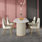 Traditional Luxury Oval Dining Table White Stone Top Dinette Table for Home Clearhalo 'Dining Tables & Seating' 'Dining Tables' 'dining_table' 'furn' 'furn_dining_table' 'Furniture' 'Kitchen & Dining Furniture' 1200x1200_d013440d-b945-41d6-9657-13d968db9e17