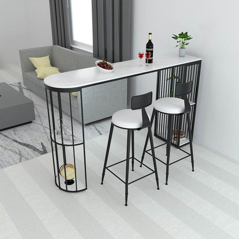 Rectangle Stone Bar Table Traditional Luxury Bar Dining Table with Sled Base Clearhalo 'Bar Furniture' 'Bar Tables' 'bar_tables' 'Furniture' 'furniture_bar_tables' 'Kitchen & Dining Furniture' 1200x1200_d01431c6-d2c5-49a5-ac2a-bc8a9b6cbdff