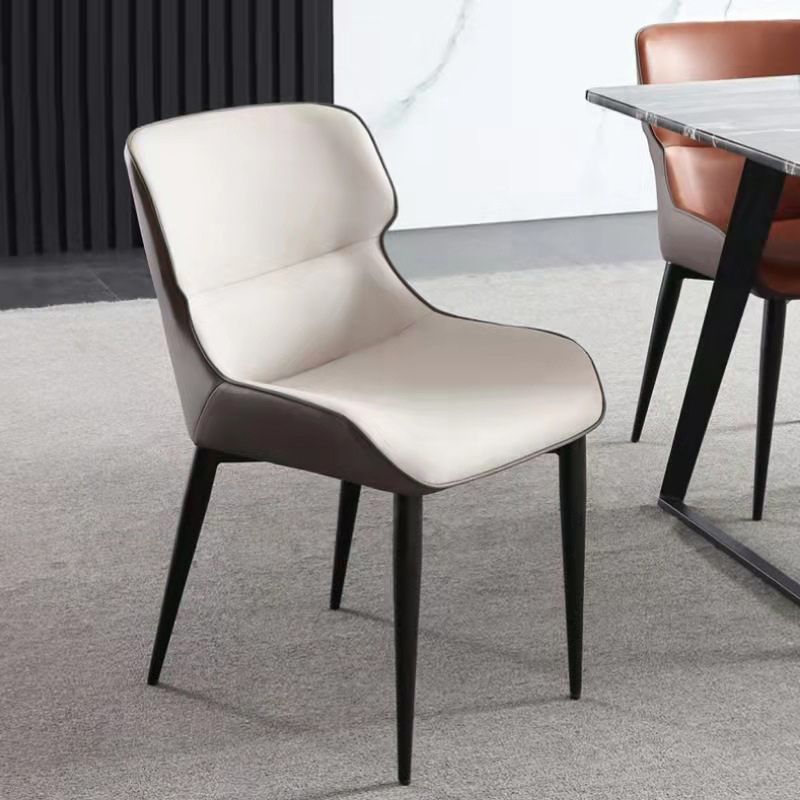 Modern Wingback Side Chair Faux Leather Upholstered Side Chair Clearhalo 'Dining Chairs' 'Dining Tables & Seating' 'dining_chair' 'furn' 'furn_dining_chair' 'Furniture' 'Kitchen & Dining Furniture' 1200x1200_d015900a-e63b-4488-a56a-3fa6c590fef0