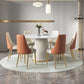 Glam Upholstered Dining Chair Leather Dining Chair with Gold Legs Clearhalo 'Dining Chairs' 'Dining Tables & Seating' 'dining_chair' 'furn' 'furn_dining_chair' 'Furniture' 'Kitchen & Dining Furniture' 1200x1200_d015c576-2386-4326-9515-05a80234dcd1