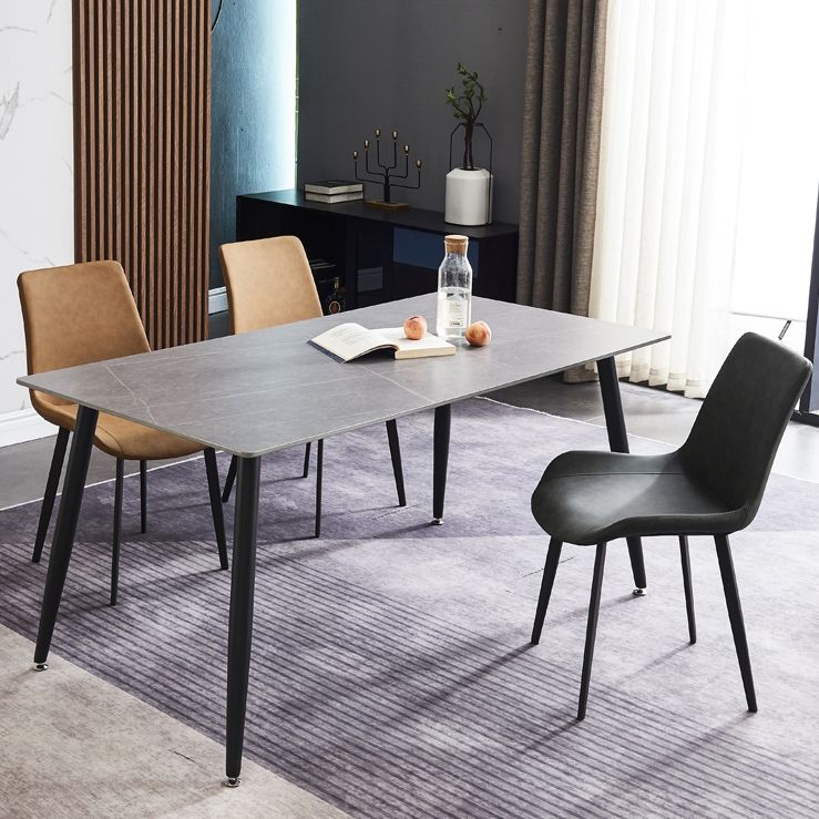 Industrial Standard Sintered Stone Top Dining Table Rectangle Dining Table for Kitchen Clearhalo ' dining_table' 'Dining Tables & Seating' 'Dining Tables' 'furn' 'furn_dining_table' 'Furniture' 'furniture_dining_table' 'Kitchen & Dining Furniture' 'kitchen&dining_furn' 'kitchen' 'kitchen_dining_table' 1200x1200_d015f2b2-e78d-4814-8d43-8ef953e4d1d2