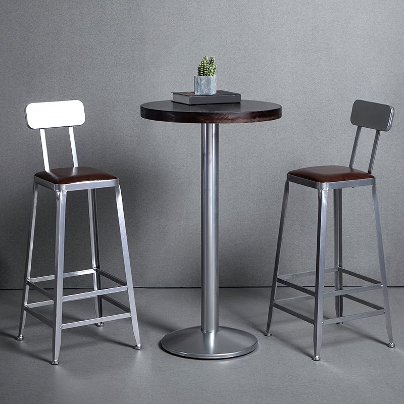 Industrial Square Iron Bar Stool Silver Footrest Bristol Stool Clearhalo 'Bar Furniture' 'Bar Stools' 'bar_stools' 'furn' 'furn_bar_stools' 'Furniture' 'Kitchen & Dining Furniture' 1200x1200_d016a61c-86af-4999-b5b9-6c95041de244